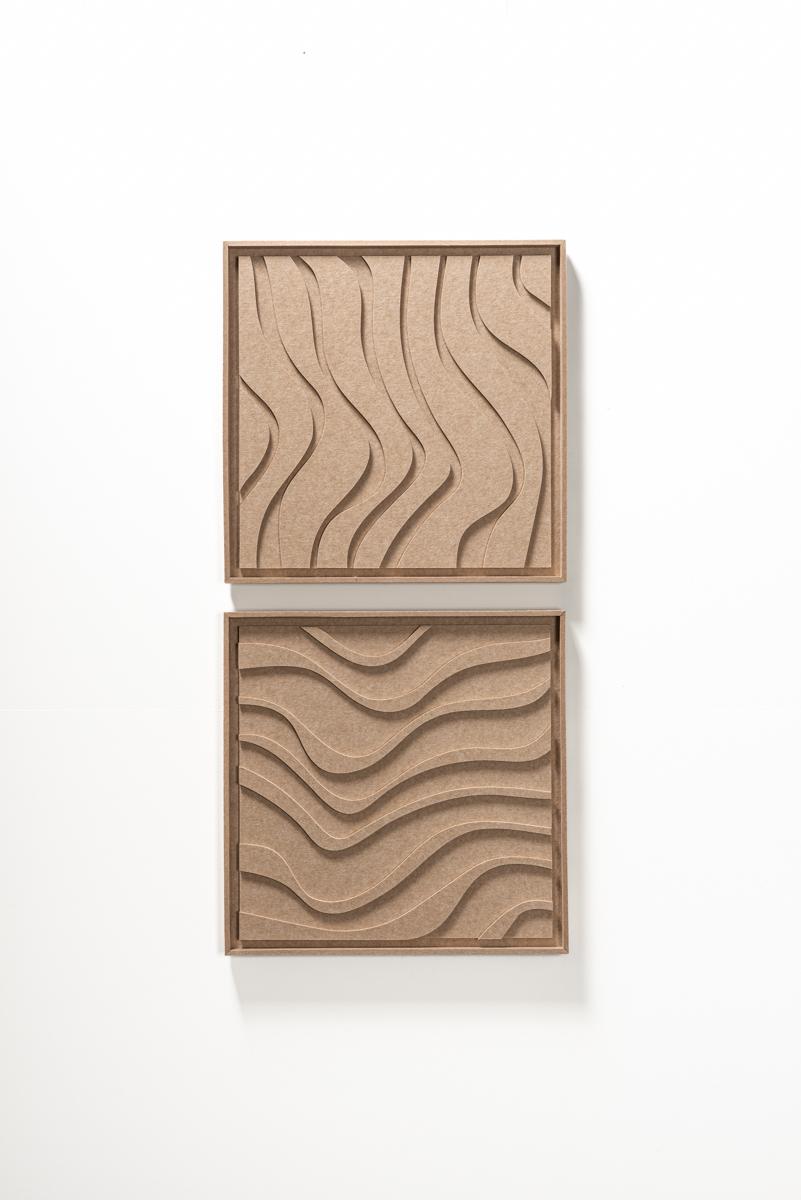 Acoustic wall art Oasis Pale Sand - sound-absorbing 3D felt wall panel, 2-piece set