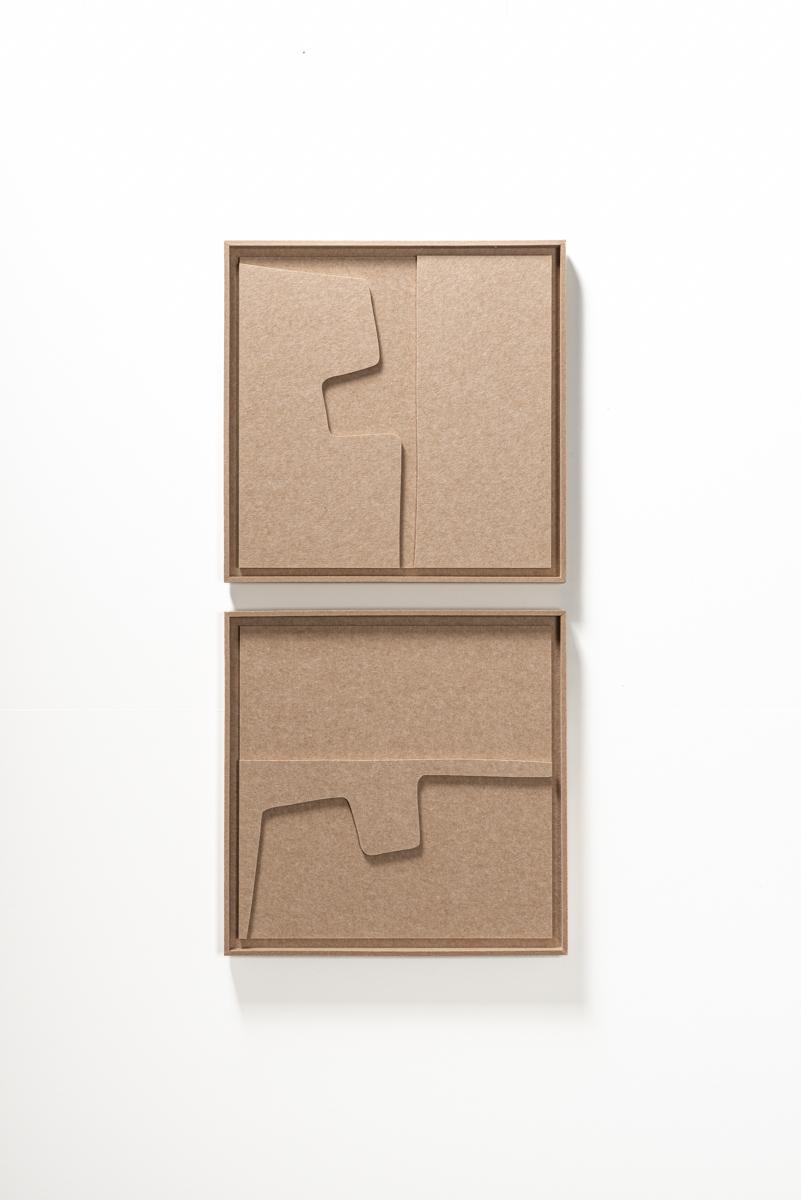 Acoustic wall art Estile Pale Sand - sound-absorbing 3D felt wall panel, 2-piece set