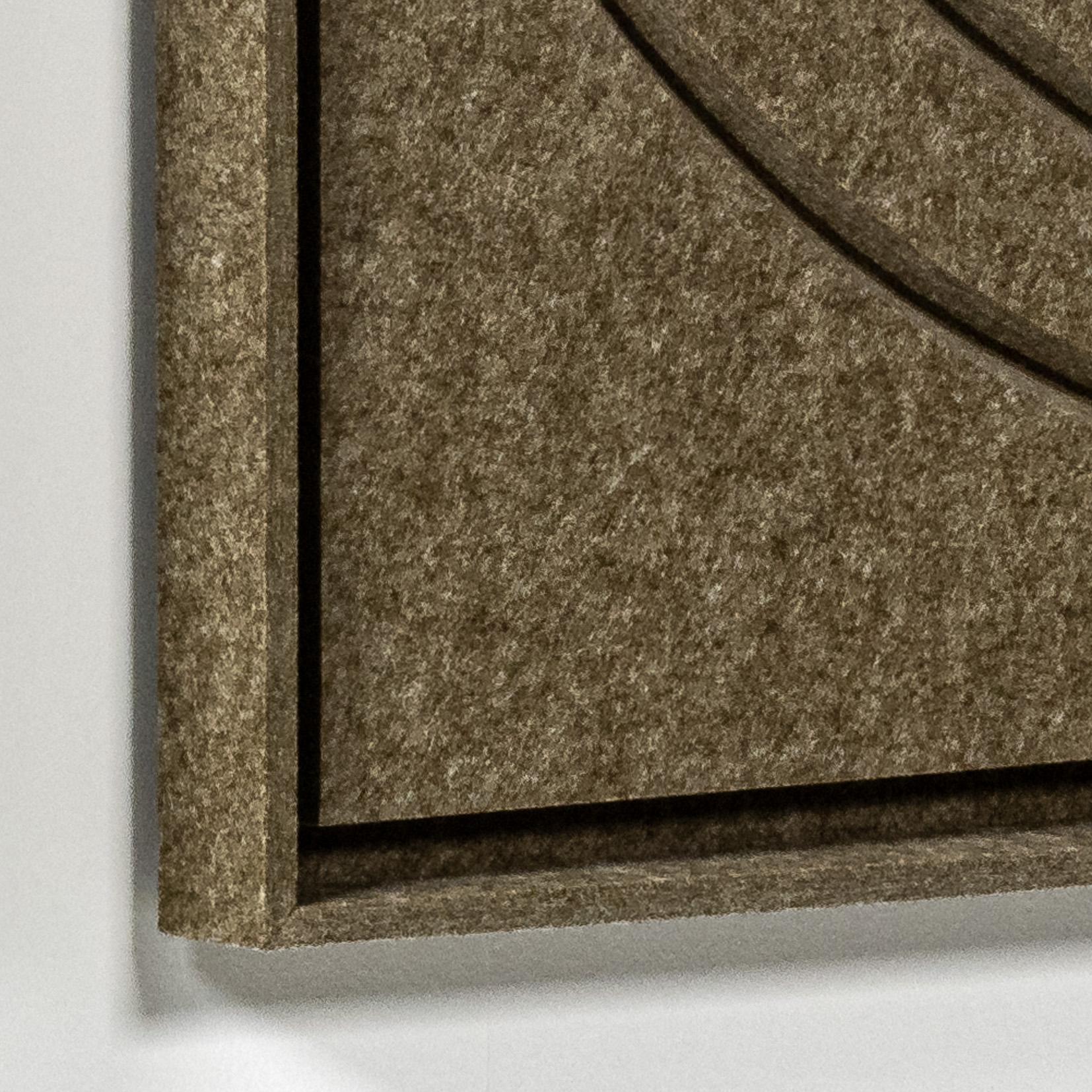 Acoustic wall art Aura Olive Mist - sound-absorbing 3D felt wall panel, 2-piece set detail preview