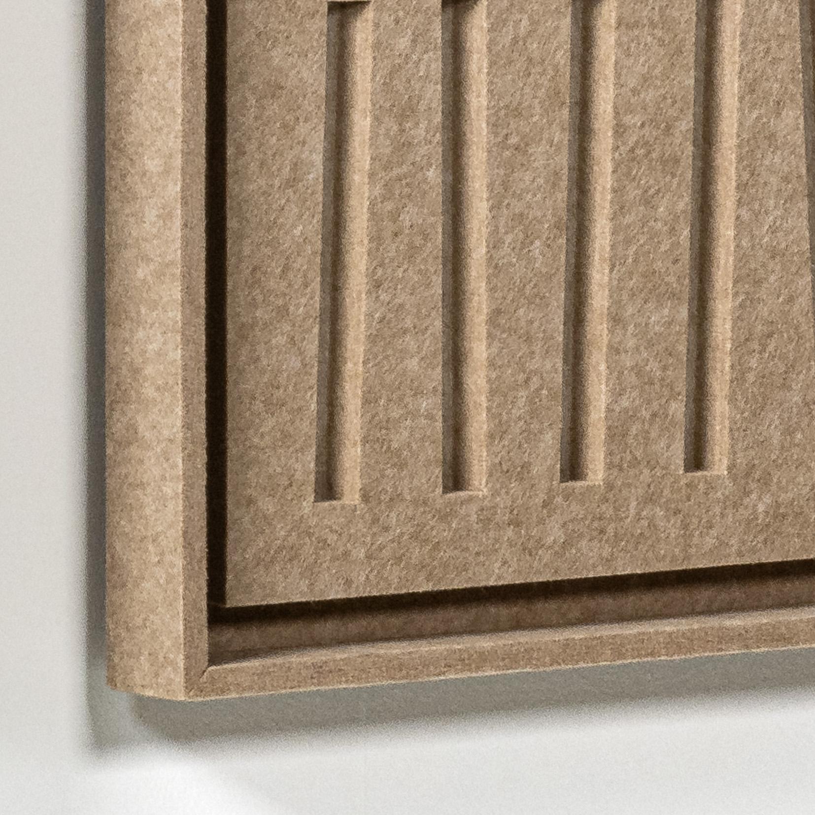 Acoustic wall art Harmoni Pale Sand - sound-absorbing 3D felt wall panel, 2-piece set detail preview