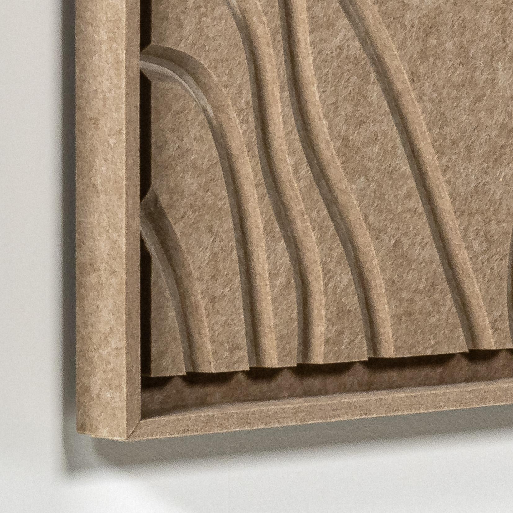 Acoustic wall art Naturale Pale Sand - sound-absorbing 3D felt wall panel, 2-piece set detail preview