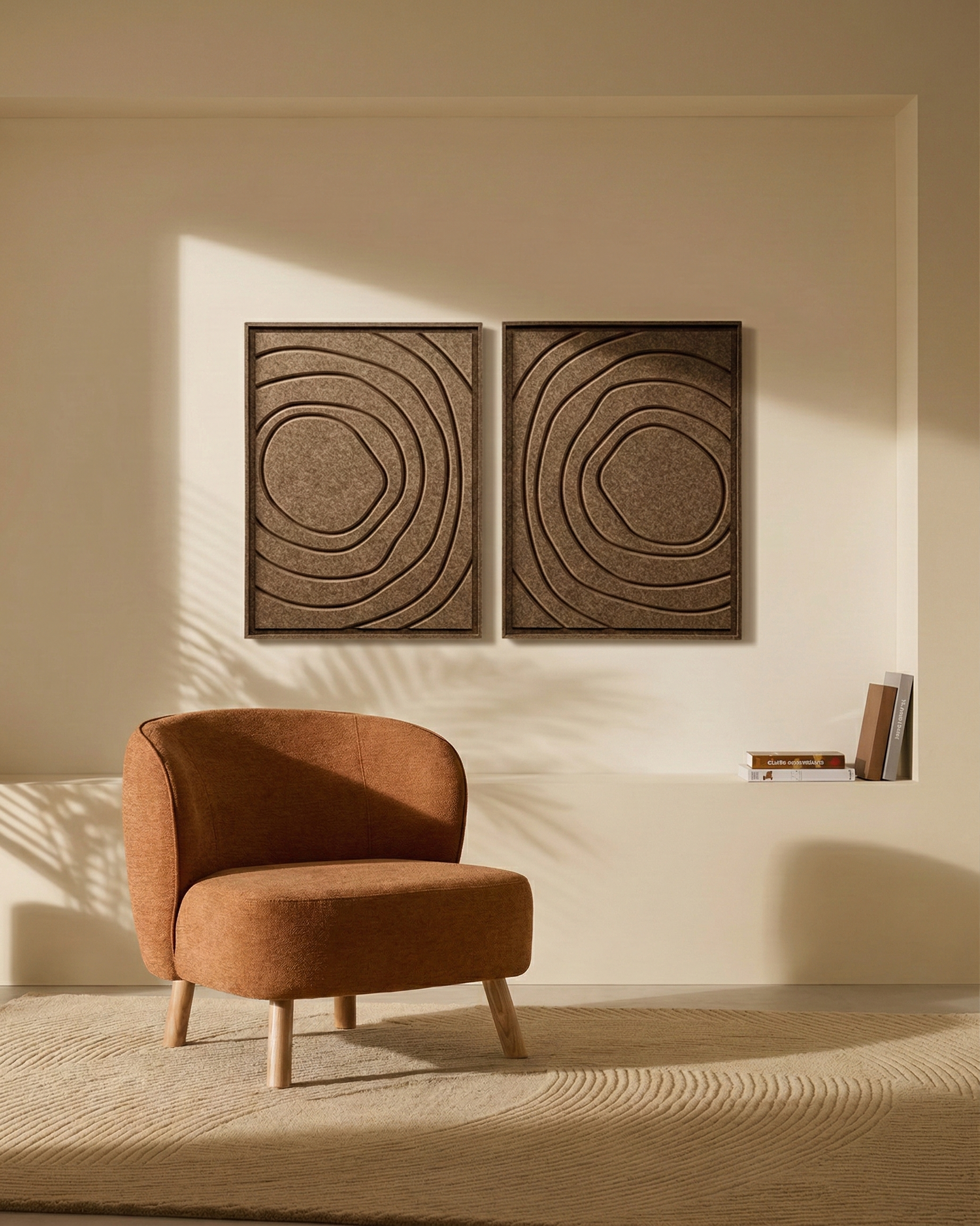 Aura Olive Mist 3D felt art panel