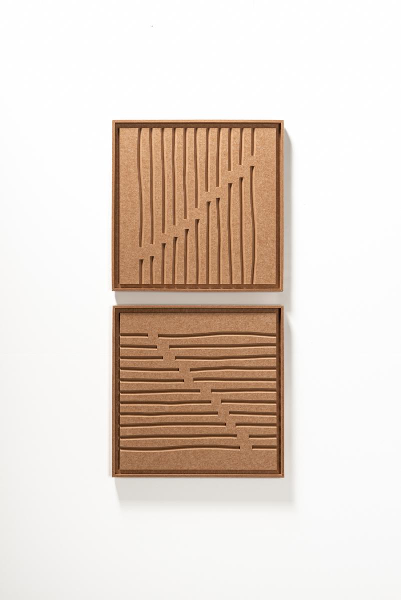 Acoustic wall art Linoa Soft Dune - sound-absorbing 3D felt wall panel, 2-piece set