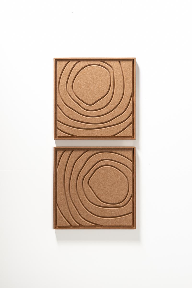 Acoustic wall art Aura Soft Dune - sound-absorbing 3D felt wall panel, 2-piece set