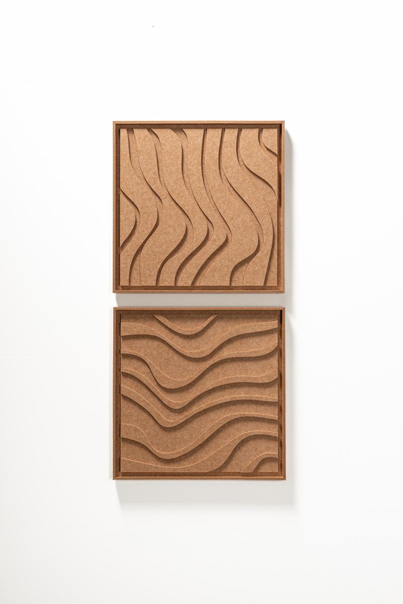 Acoustic wall art Oasis Soft Dune - sound-absorbing 3D felt wall panel, 2-piece set