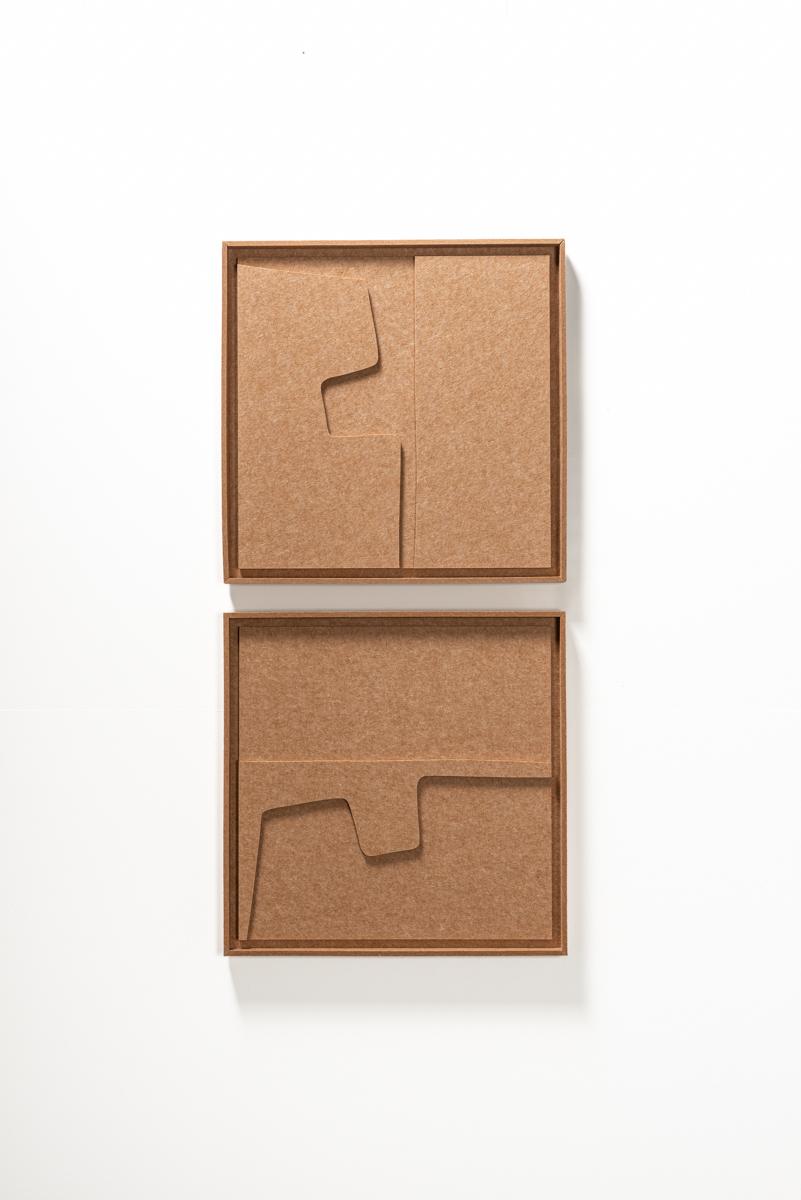 Acoustic wall art Estile Soft Dune - sound-absorbing 3D felt wall panel, 2-piece set