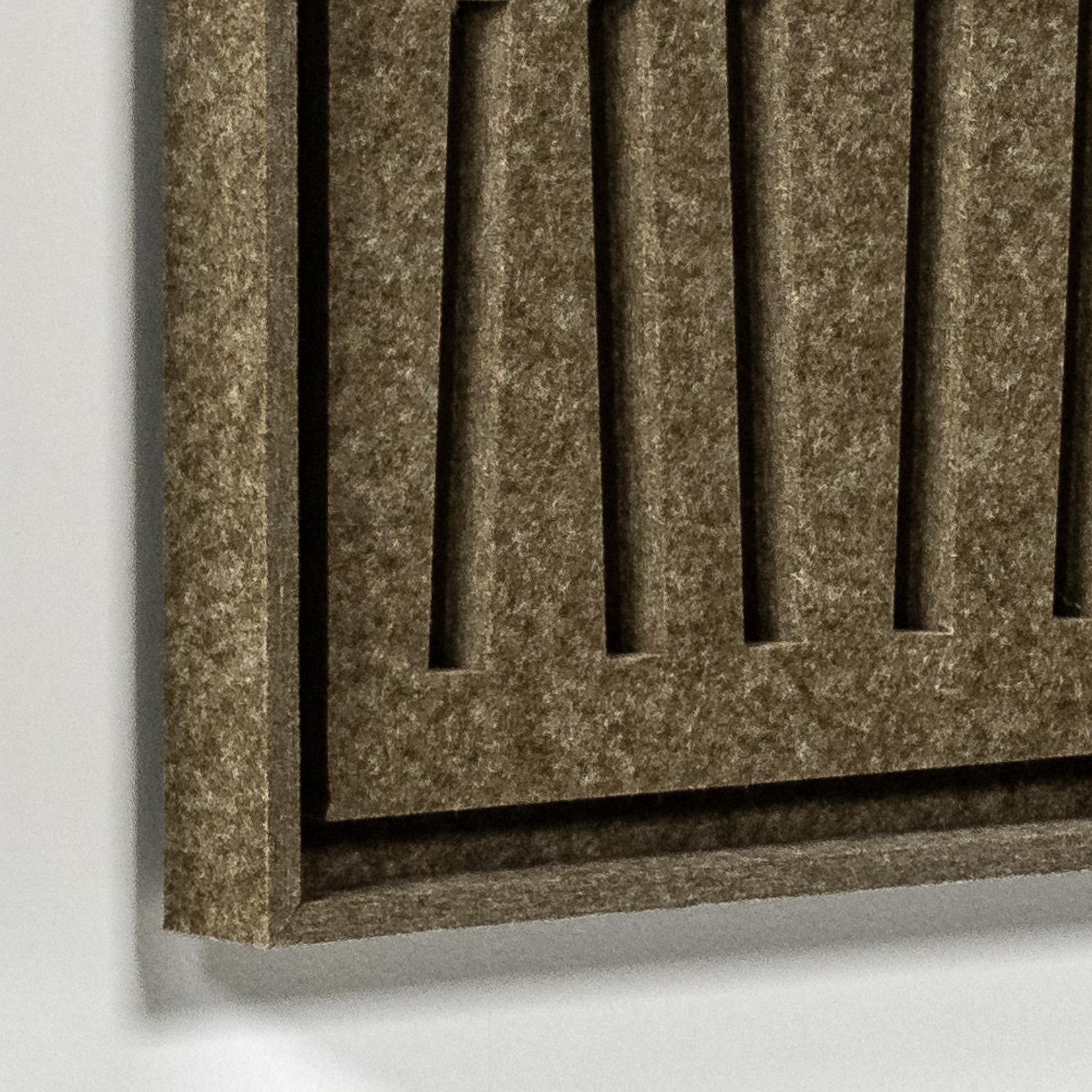 Acoustic wall art Harmoni Olive Mist - sound-absorbing 3D felt wall panel, 2-piece set detail preview
