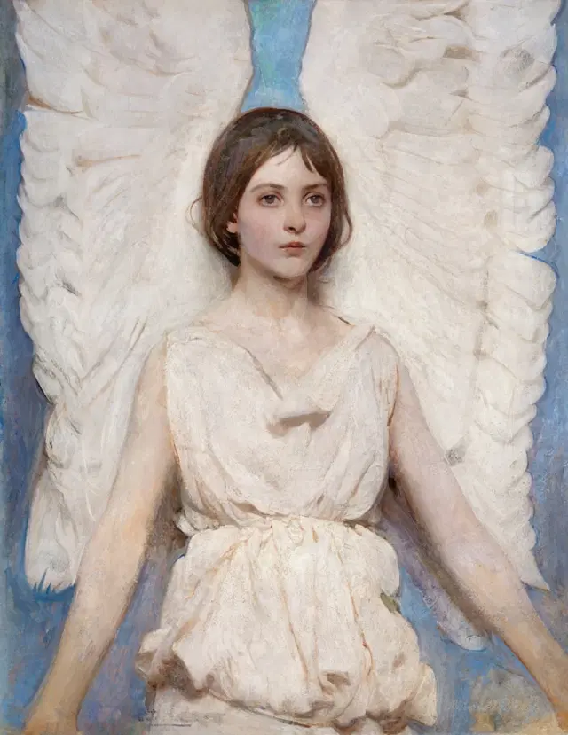 Angel in a bright outdoor scene