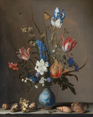 Bloemen in een wan li vaas outdoor scene - artwork in frame preview