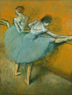 Dancers at the barre in yellow light - artwork in frame preview