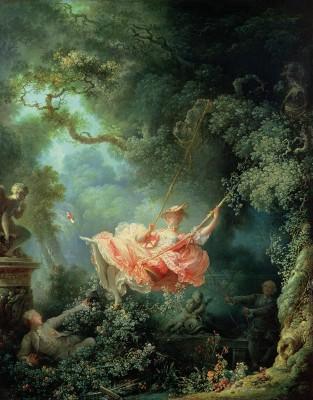 Outdoor scene inspired by jean honore fragonard