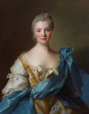 Outdoor scene with madame de la porte - artwork in frame preview