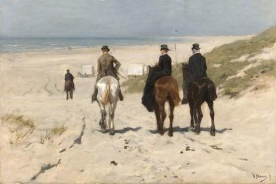 Morning ride along the beach by anton mauve - artwork in frame preview