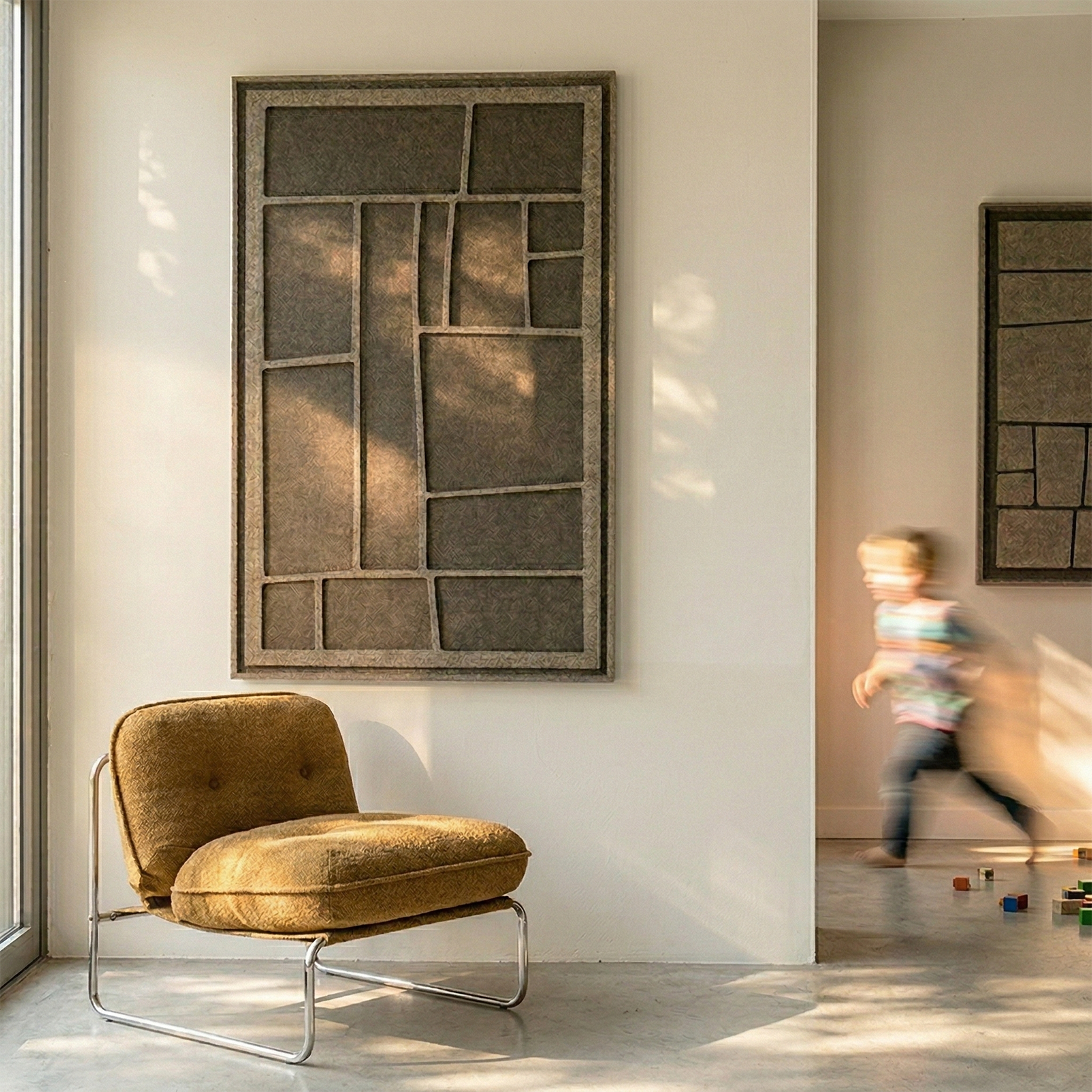 Artura Olive Mist 3D felt art panel