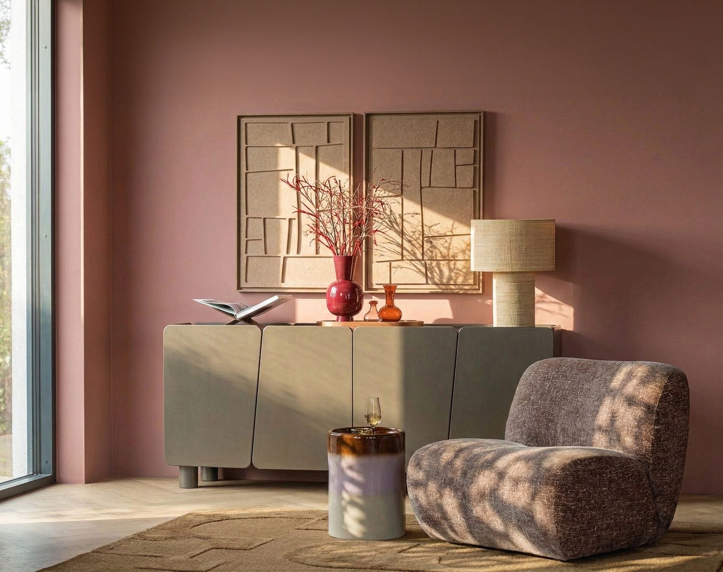 Artura Pale Sand 3D felt art panel