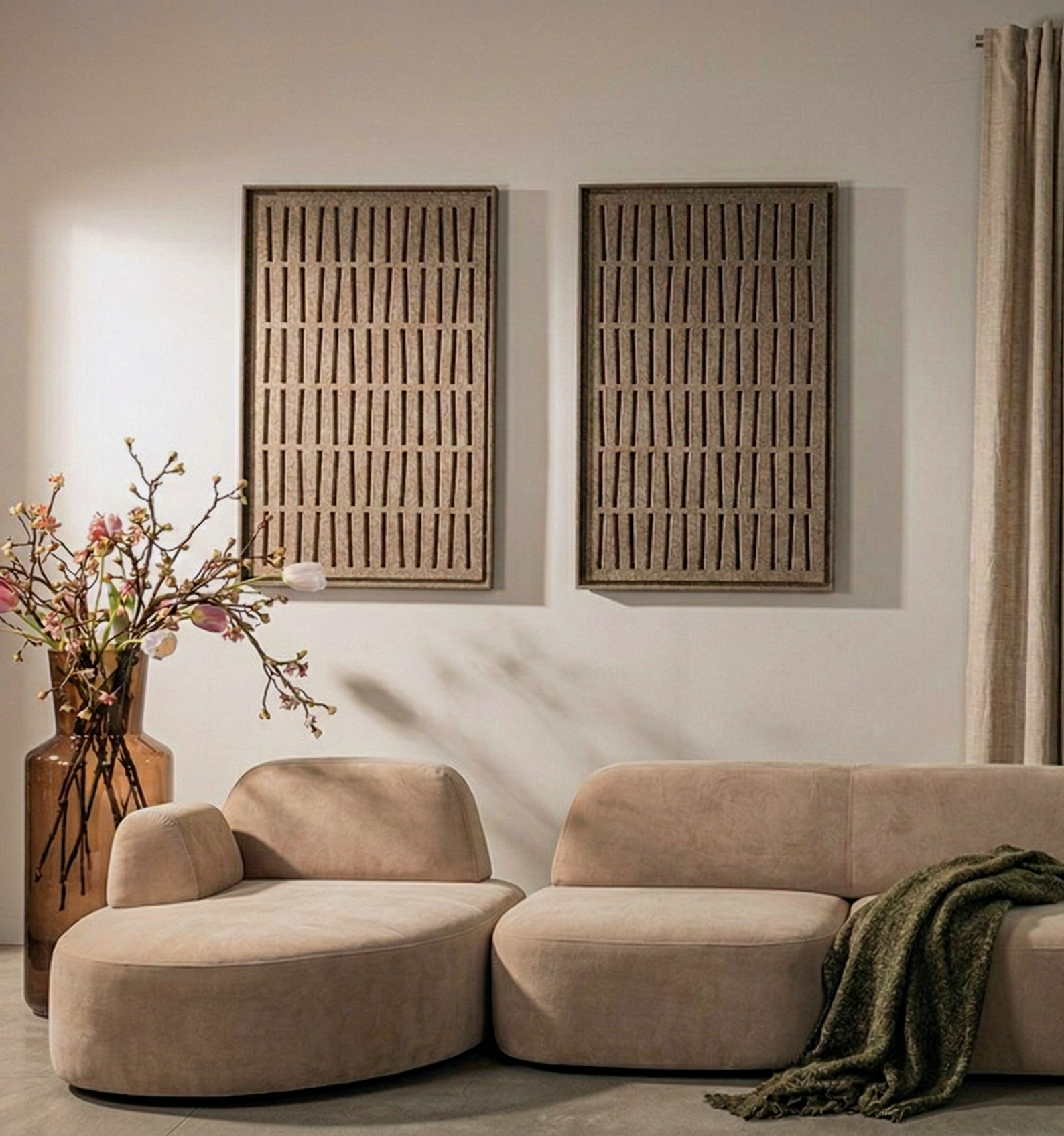 Harmoni Olive Mist 3D felt art panel