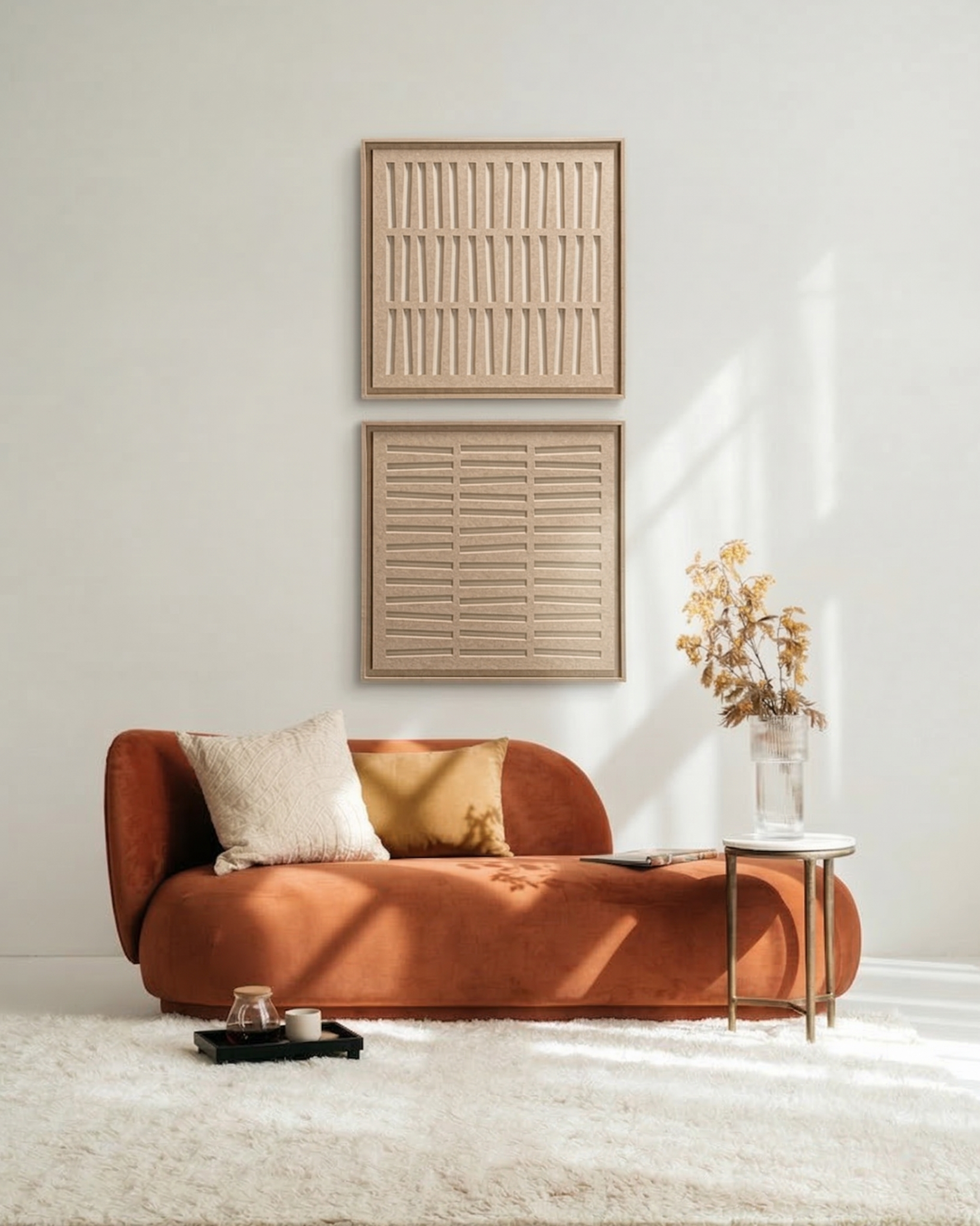 Harmoni Pale Sand 3D felt art panel