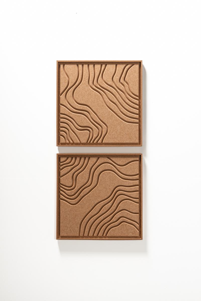 Acoustic wall art Naturale Soft Dune - sound-absorbing 3D felt wall panel, 2-piece set