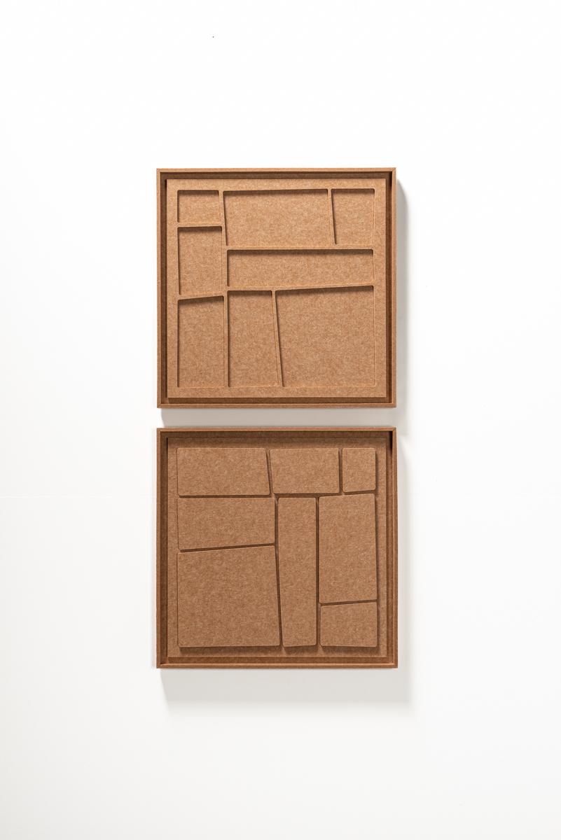 Acoustic wall art Modura Soft Dune - sound-absorbing 3D felt wall panel, 2-piece set