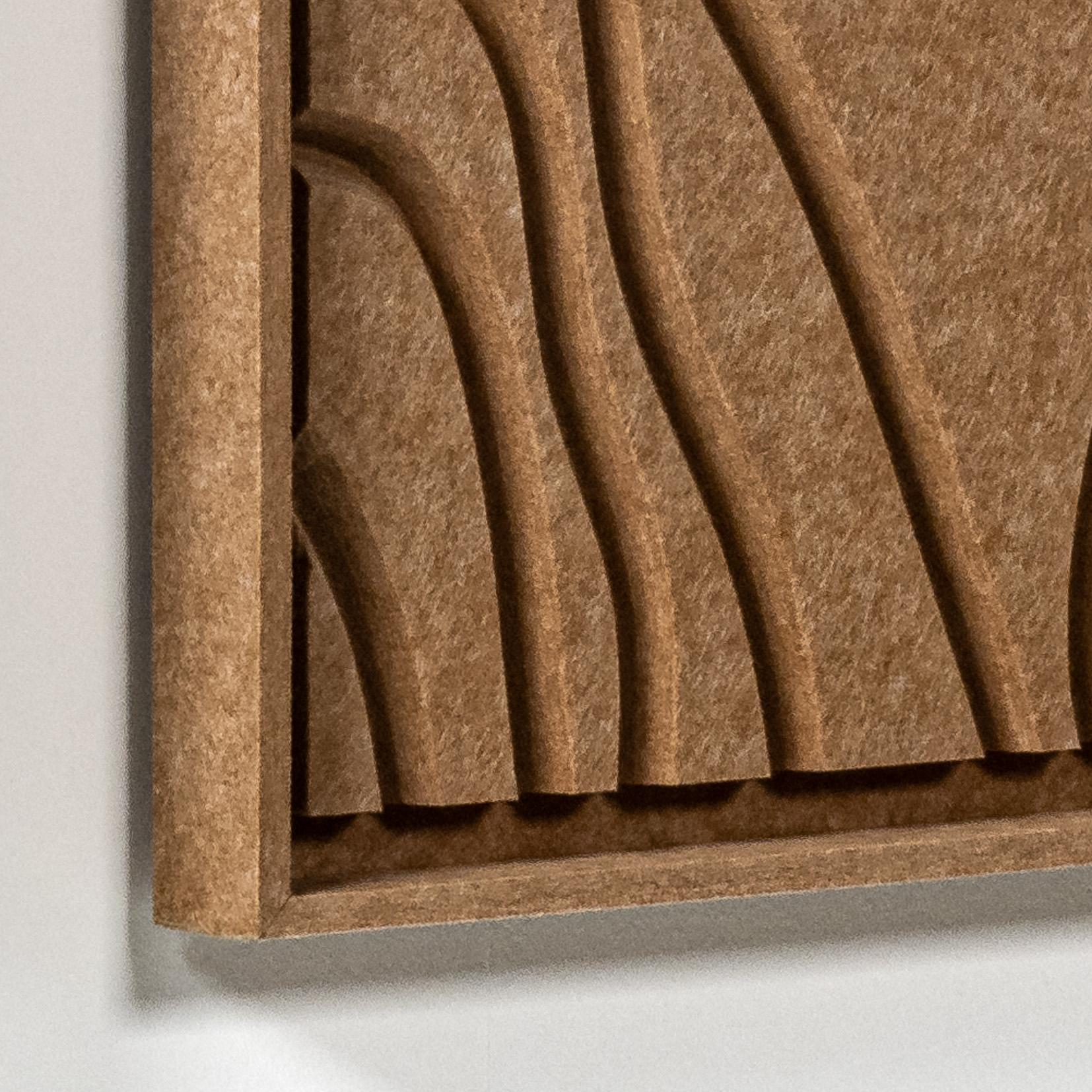 Acoustic wall art Naturale Soft Dune - sound-absorbing 3D felt wall panel, 2-piece set detail preview