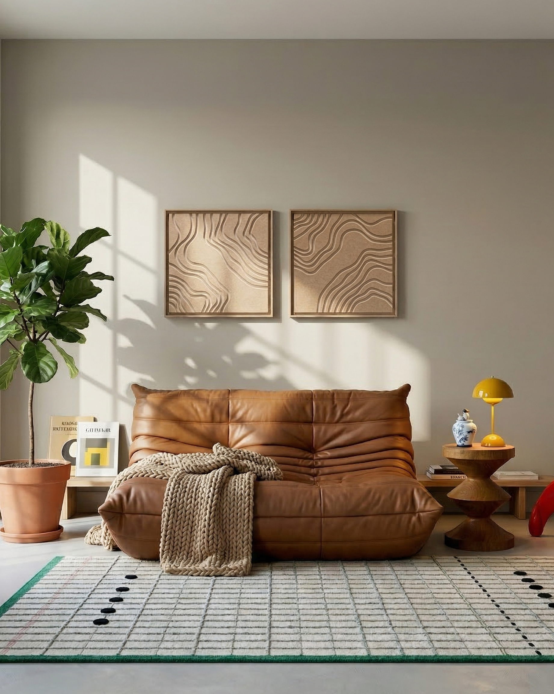 Naturale Pale Sand 3D felt art panel