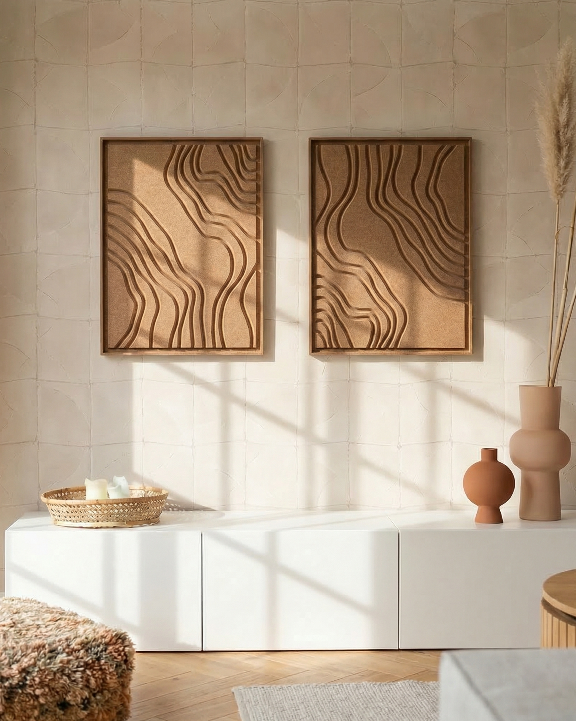 Naturale Soft Dune 3D felt art panel