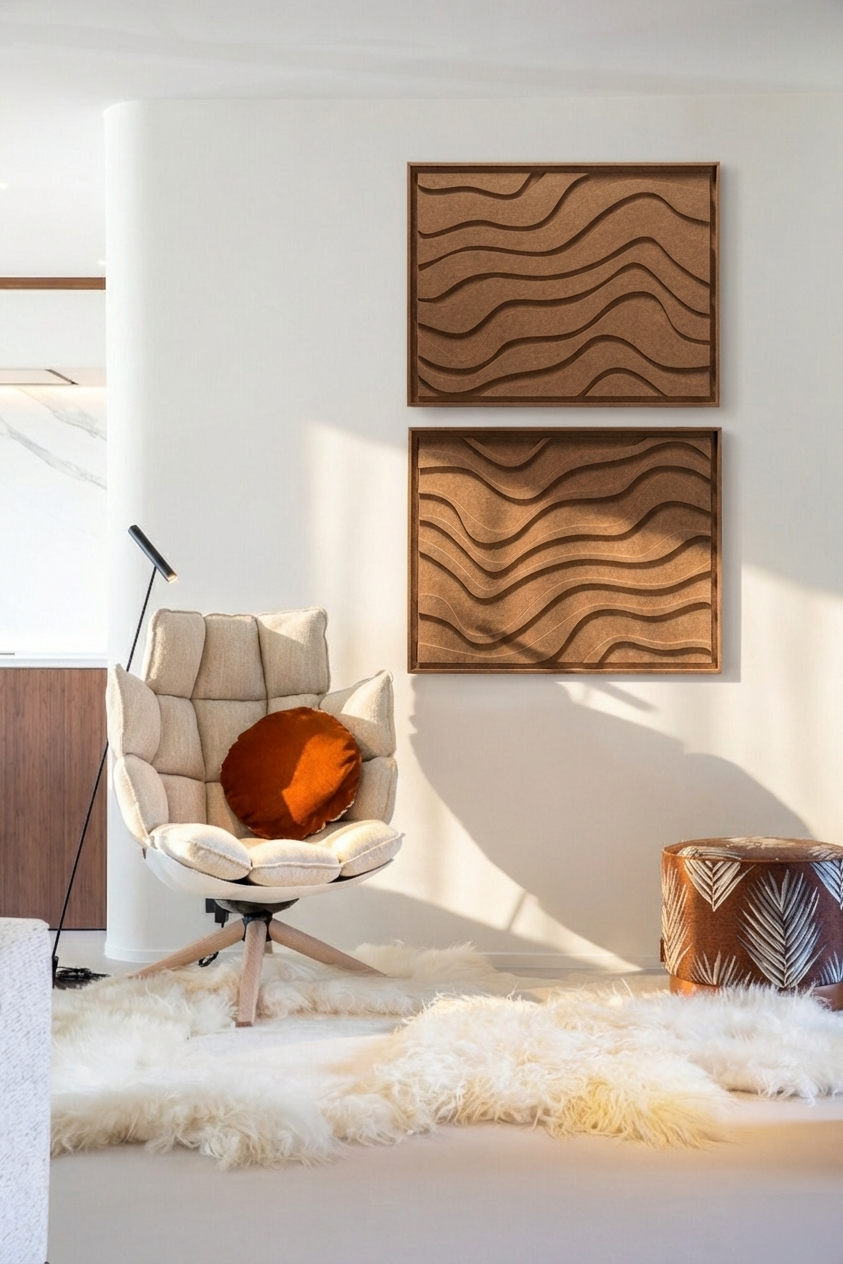 Oasis Soft Dune 3D felt art panel