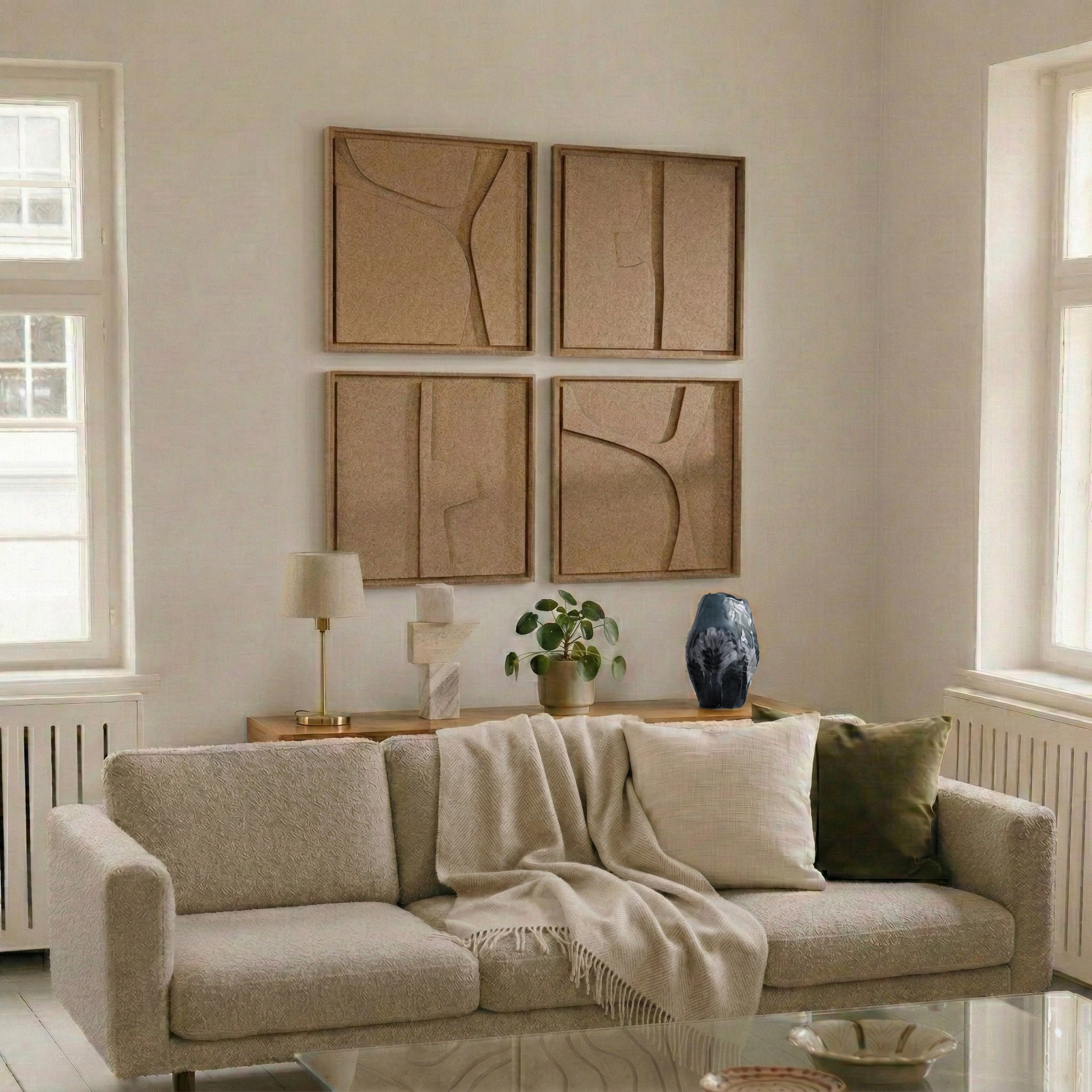 Acoustically absorbing felt art