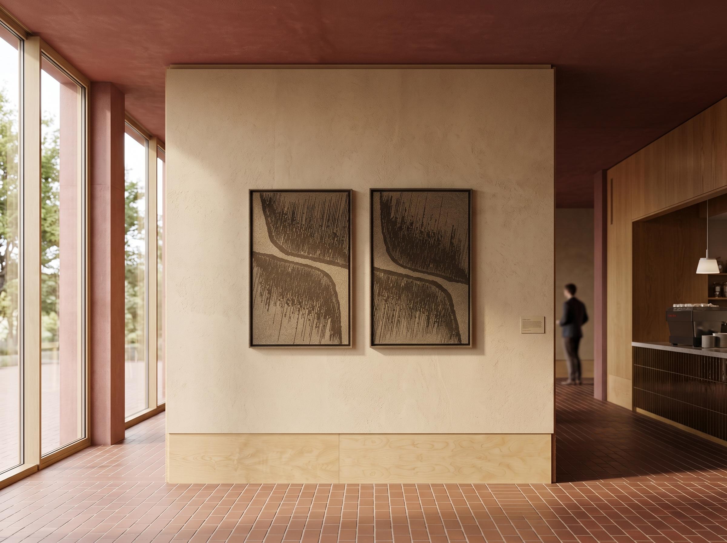 Botany Olive Mist 3D felt art panel