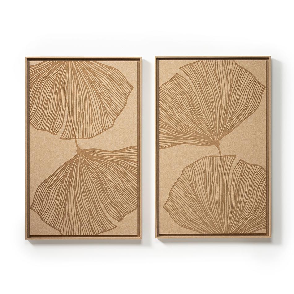 Two FeltArt Verdure Soft Dune panels in a contemporary interior — size L, view 1 of 3