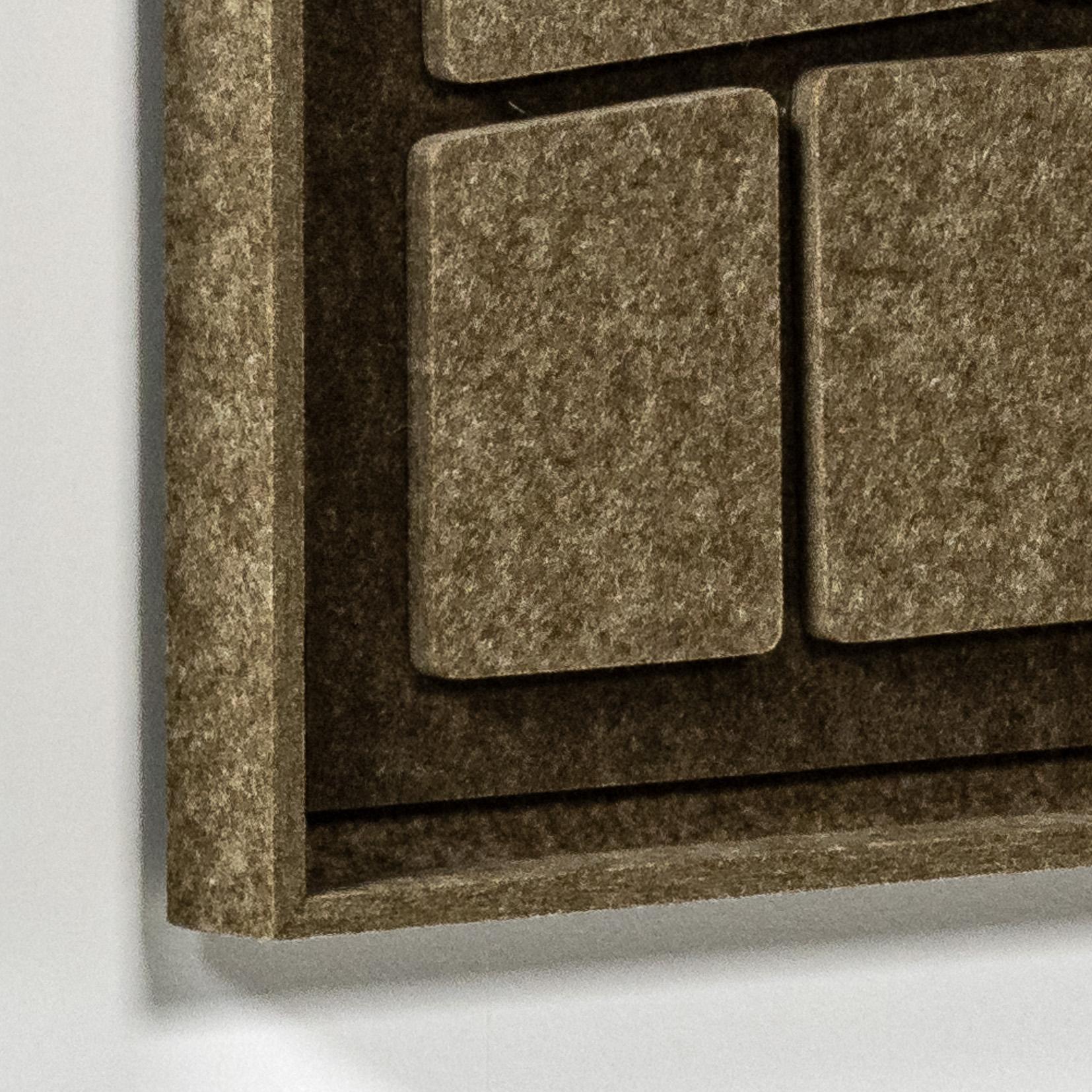 Acoustic wall art Modura Olive Mist - sound-absorbing 3D felt wall panel, 2-piece set detail preview
