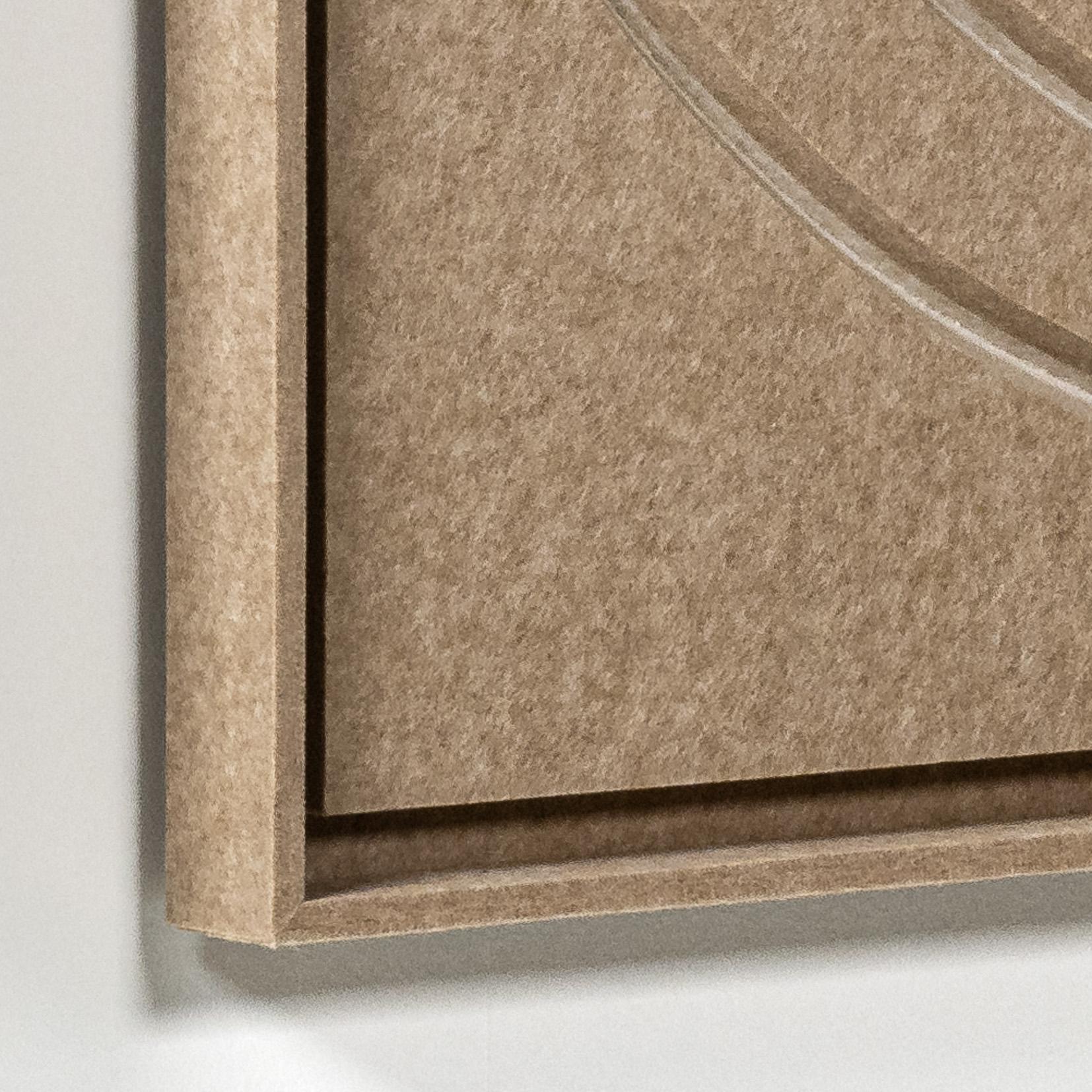 Acoustic wall art Aura Pale Sand - sound-absorbing 3D felt wall panel, 2-piece set detail preview