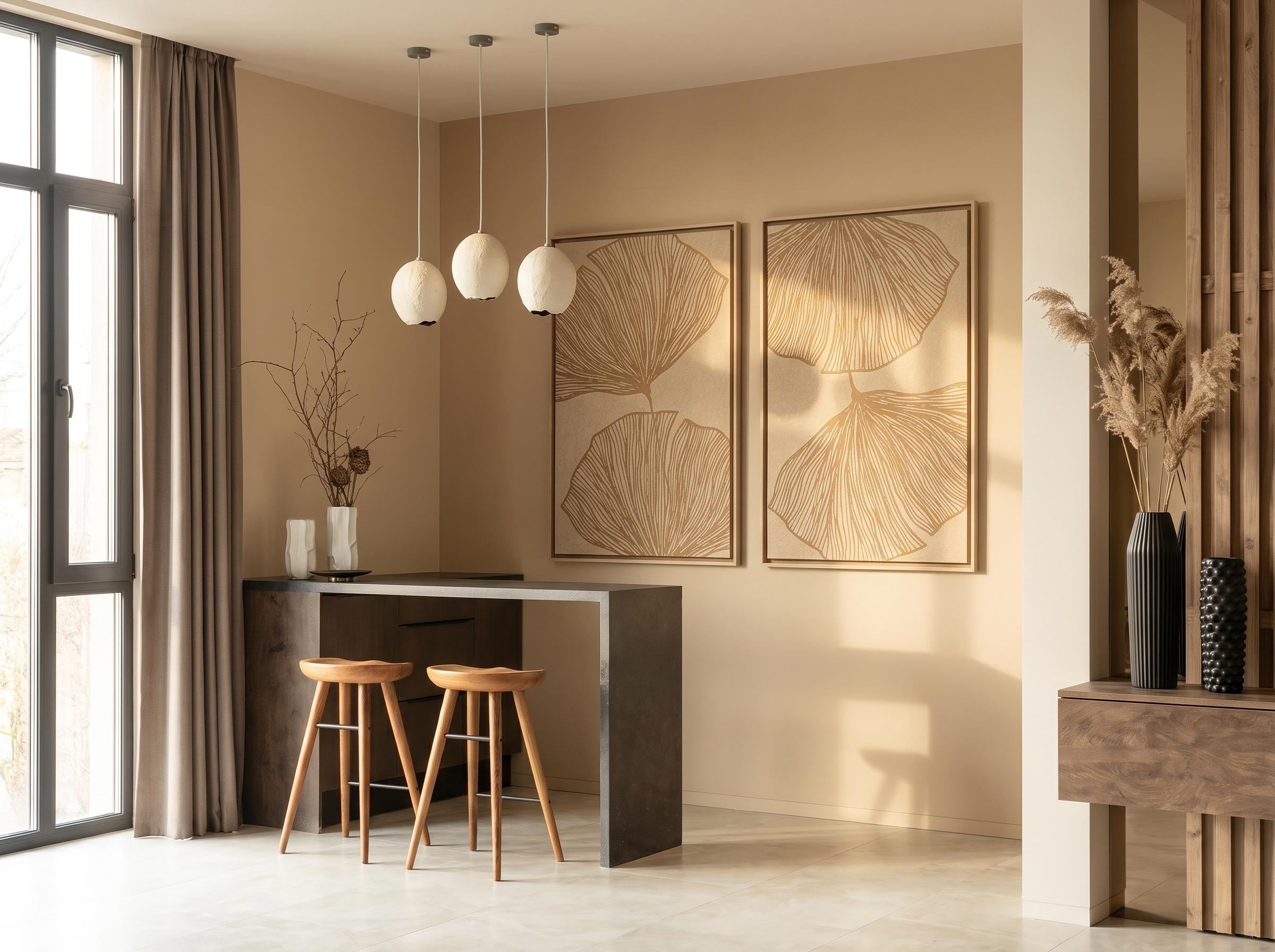 Verdure Pale Sand 3D felt art panel