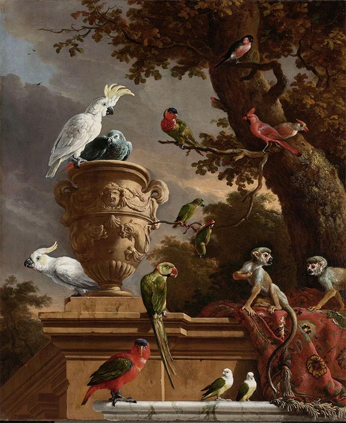 De menagerie melchior dhondecoeter in blue light