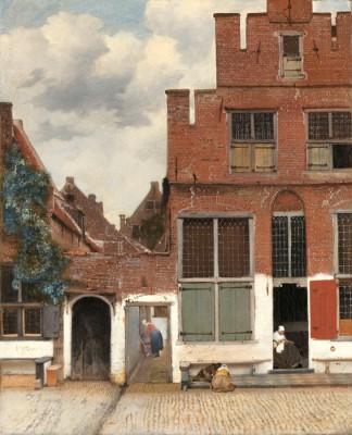 Quiet street scene in soft daylight - artwork in frame preview