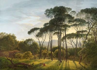 Italian landscape with parasol pines - artwork in frame preview