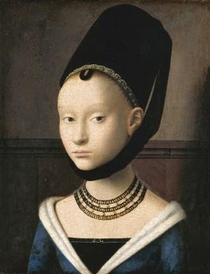 Quiet blue outdoor portrait by petrus christus - artwork in frame preview