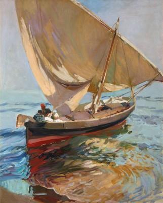 Setting out to sea valencia by joaquín sorolla - artwork in frame preview