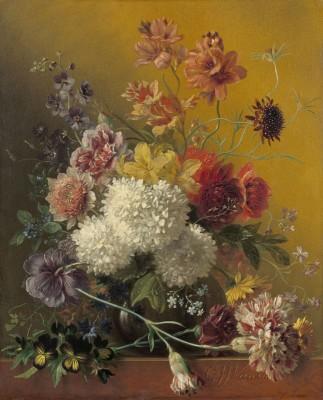 Stilleven met bloemen by georgius van os - artwork in frame preview