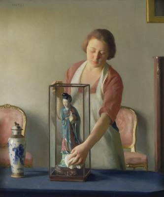 The figurine in an outdoor scene - artwork in frame preview