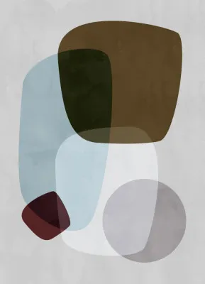 Pastel abstraction with organic lines and shapes