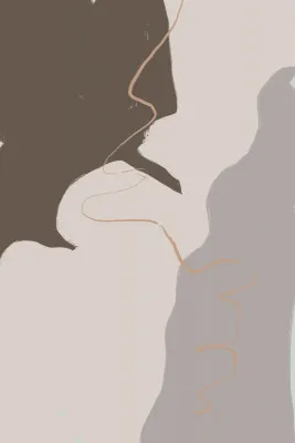 Abstract silhouette interplay in earth tones