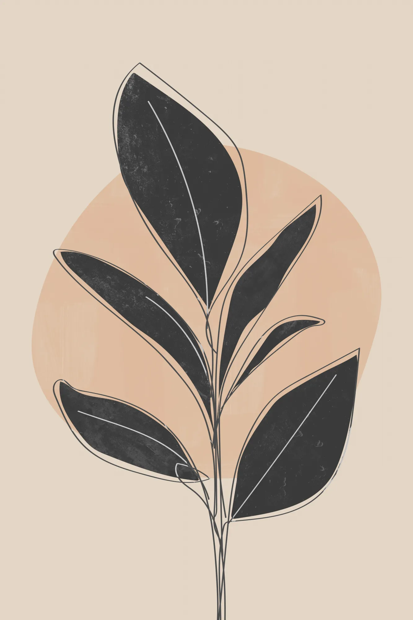 Black abstract plant illustration