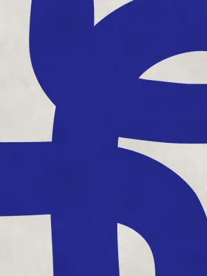 Undulating curves in electric blue