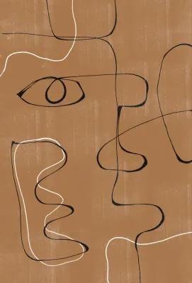 Whimsical lines vertical abstract illustration