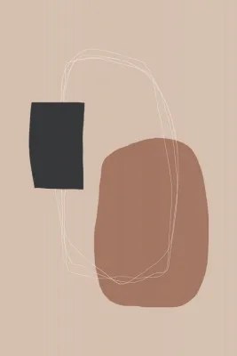 Minimalist geometric shapes in pastel tones