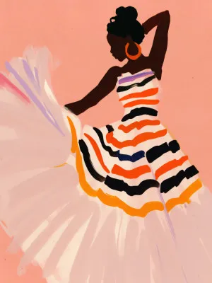 Dancer's flourish in soft pink hues