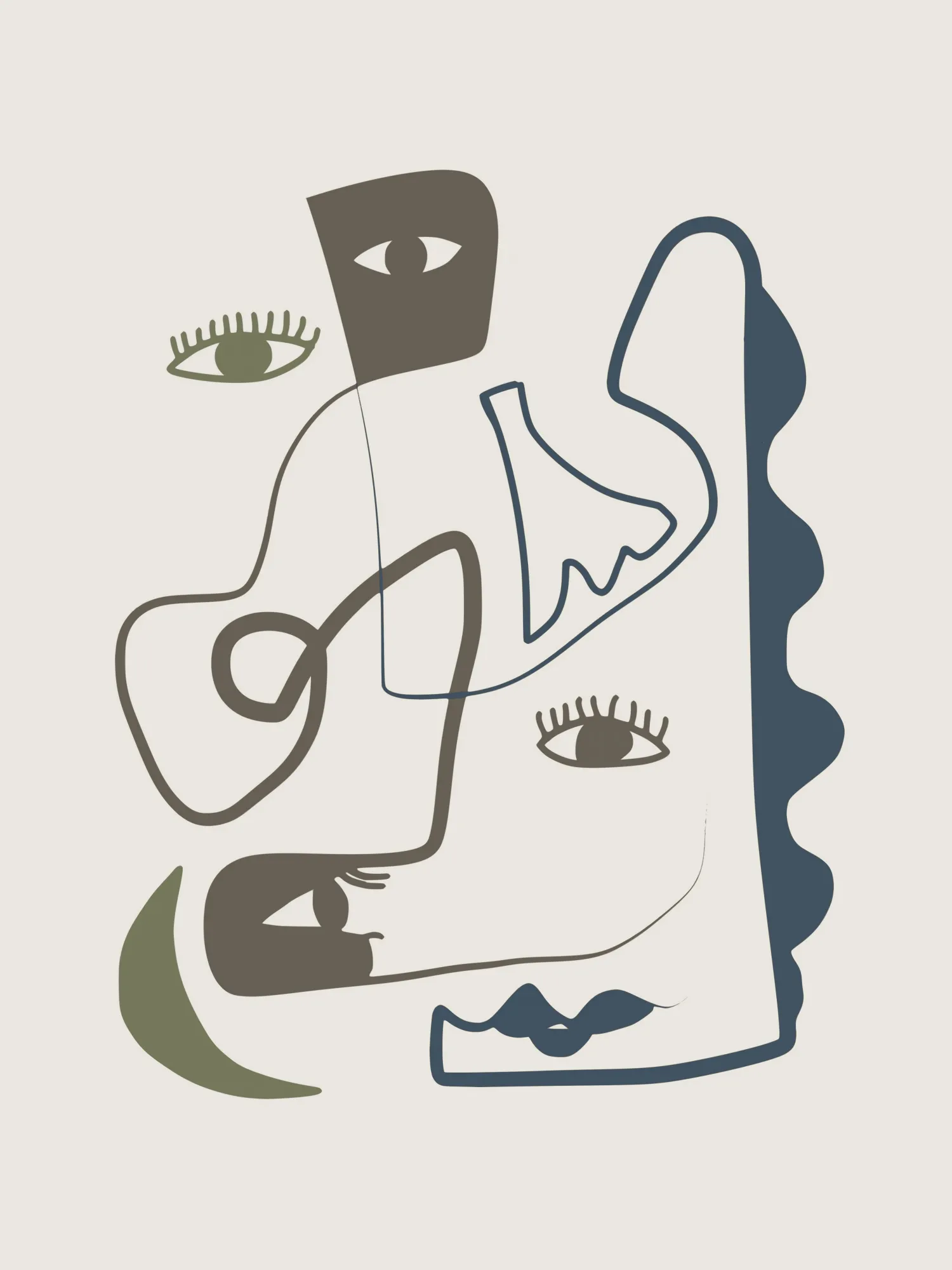 Minimalist line art faces by little dean