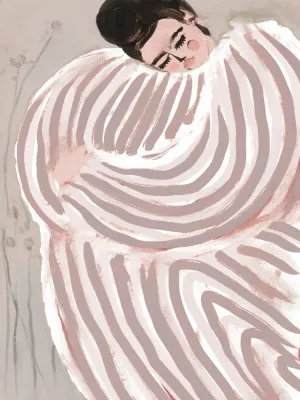 Cozy embrace by treechild in soft pastels