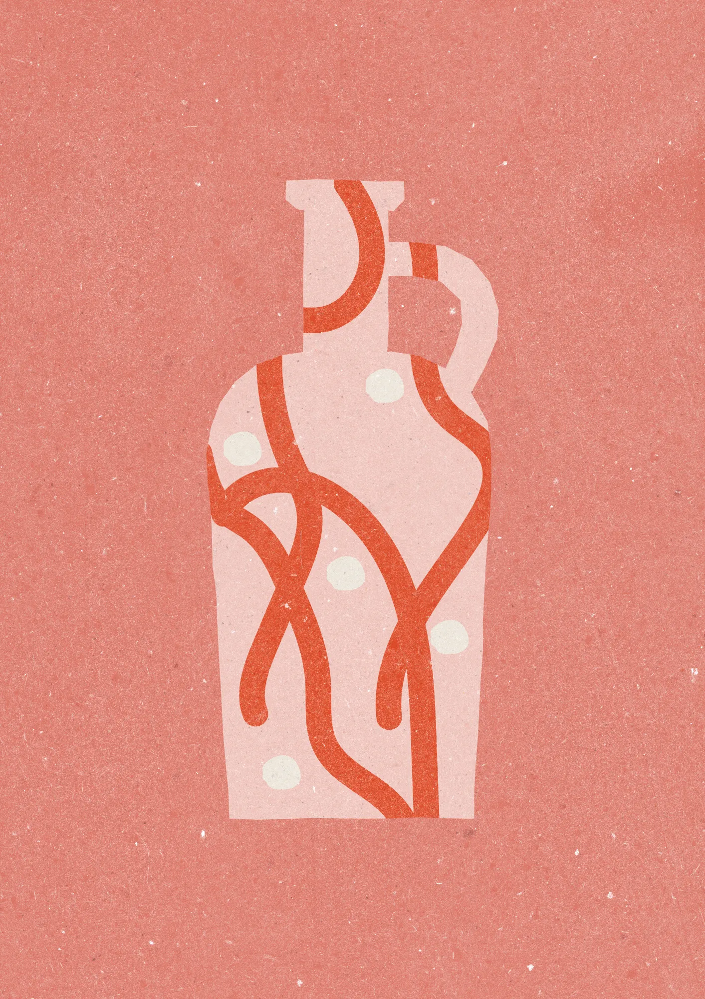 Geometric abstraction with outdoor vase scene